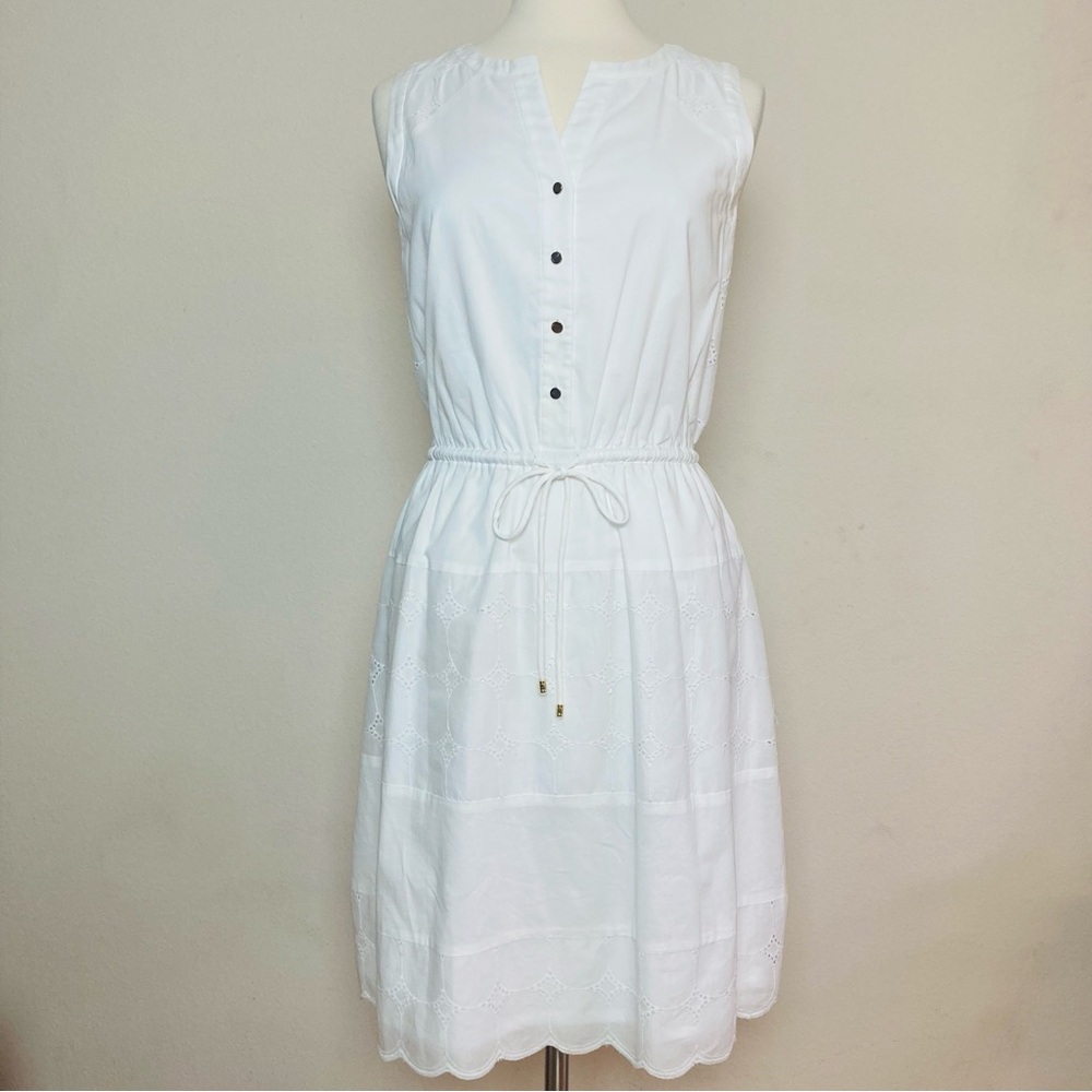 Elegant and Light Ivanka Trump Drawstring Waist Eyelet Dress SZ 14